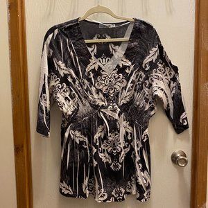 Unity World Wear Black and White Patterned Top